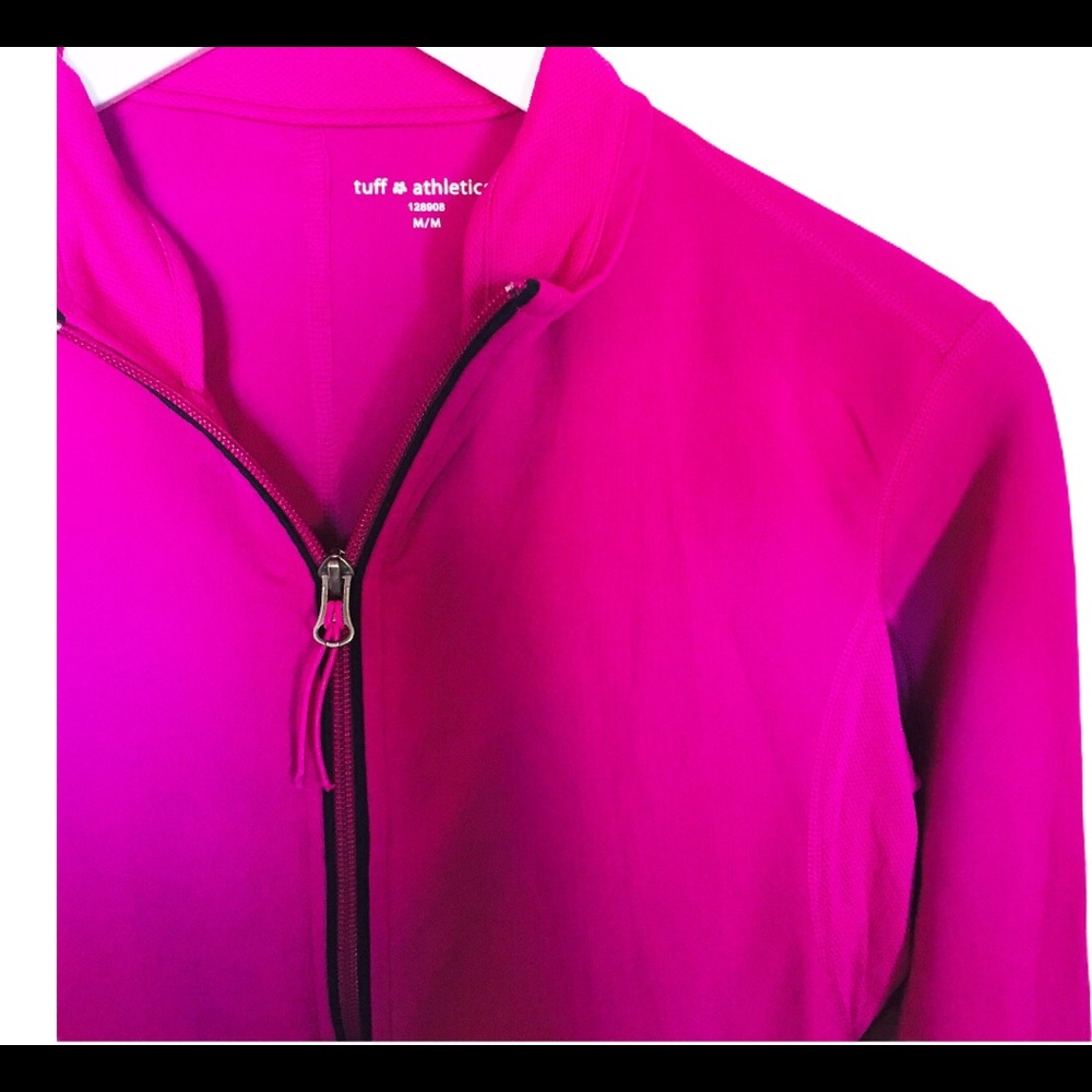 TUFF ATHLETICS Full Zip Track Workout Running Jacket Pink Size Medium - Picture 4 of 9